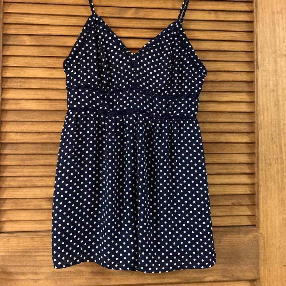 Polka Dot Sleeveless Blue Blush Romper